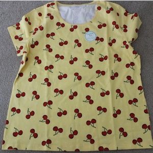 size PL, new condition, cherries print shirt